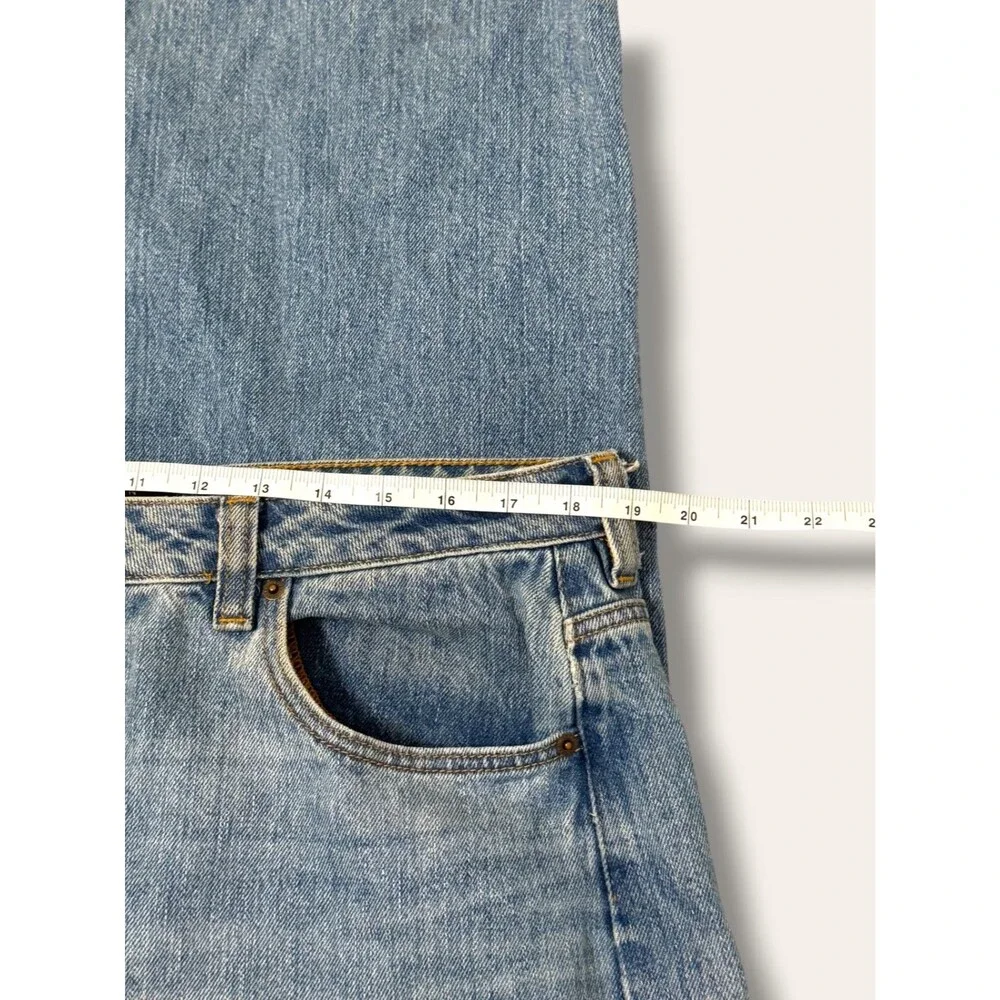 ASOS DESIGN Jeans Mens 34 30 Light Wash Relaxed Wide Leg Straight Distressed - Picture 9 of 9
